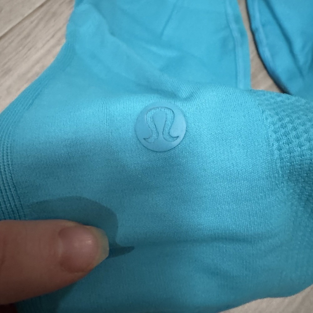 Lululemon Zone In Tight Teal Blue 6 Compression Shaping High Rise Leggings - Picture 4 of 10